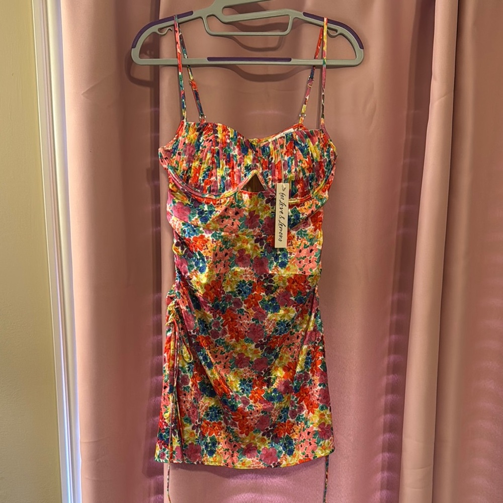 For Love And Lemons Colorful Floral Dress size M 
NWT